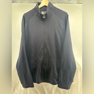 z Zegna blue wool performance knot zip sweater